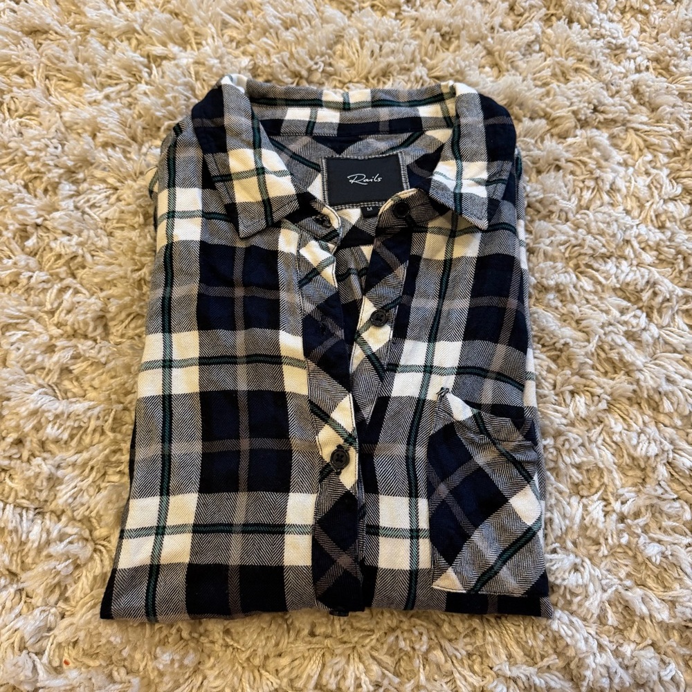 Rails Black and White Plaid Shirt